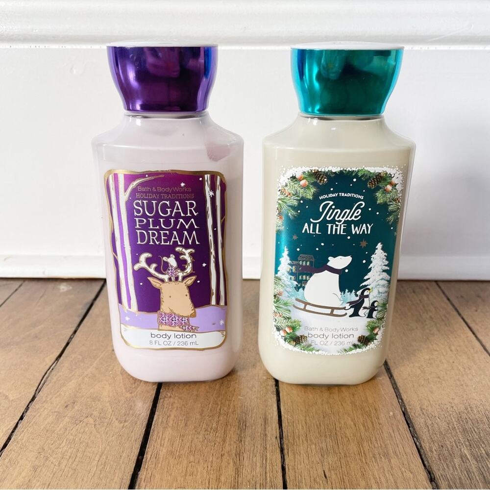Bath & Body Works Discontinued 8oz Lotion Jingle All The Way / Sugar Plum Dream